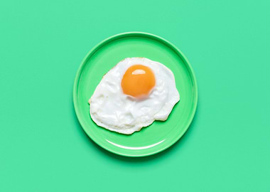 Fried egg on plate