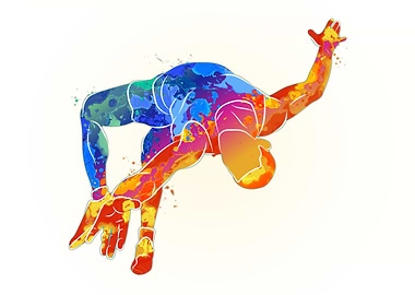 Athlete jumps in height