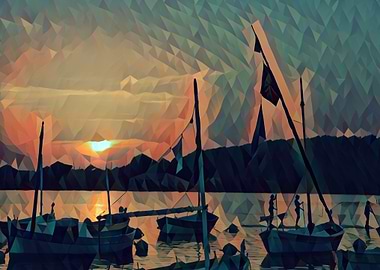 Sunset in French Riviera