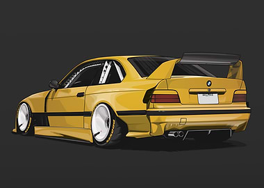 BMW E36 M3 LTO Yellow