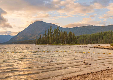 Mountains and Lake Sunset