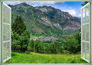 Open window mountain calm