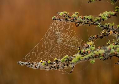 Spider Web Dew Drops