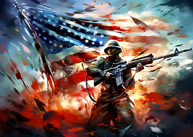 USA Veteran Surreal Design