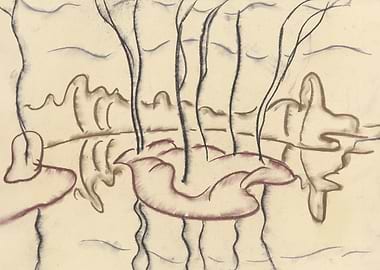 Park island in the pond