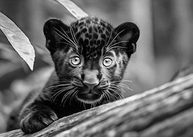 Panther Cub In The Jungle