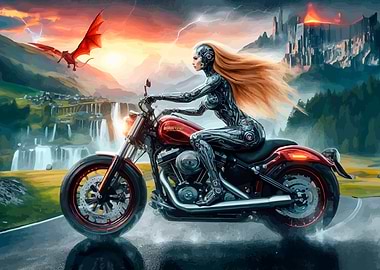 CYBORG DRIVES MOTORCYCLE