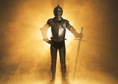 Knight posing in armor