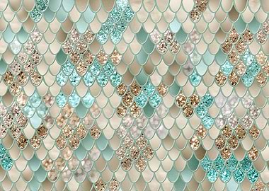 Gold Mint Mermaid Scales 1