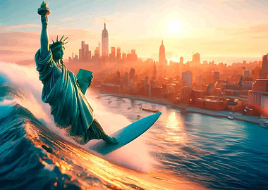 STATUE OF LIBERTY SURFING