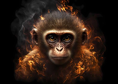 Monkey made of fire
