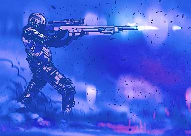 Soldier Shooting Rifle