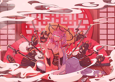 Japan Girl Kimono Pink