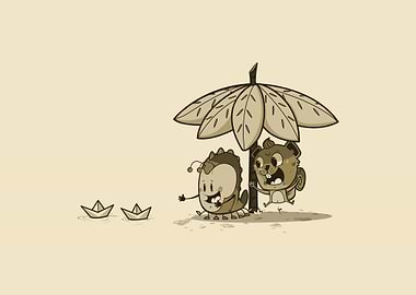 Playing with paper boats