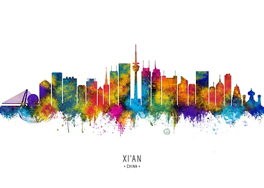 Xian China Skyline