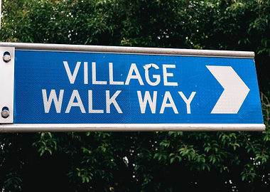 blue directional sign