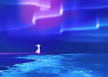 Woman on Beach Cyberpunk