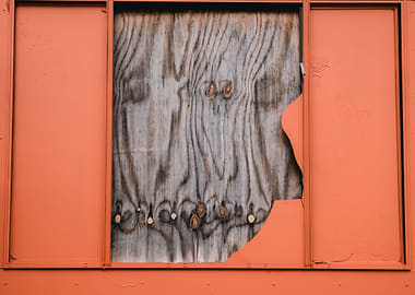 orange colour and wood