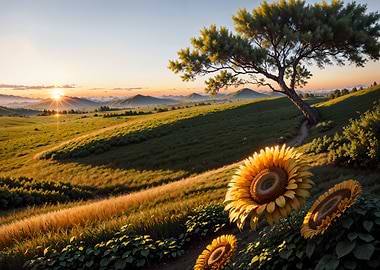 Sunflower Evening