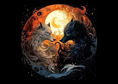 Snow Ghost Moon Night Wolf