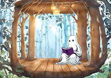 Ghost Reads Book Treehouse
