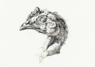 Head of a dead chicken