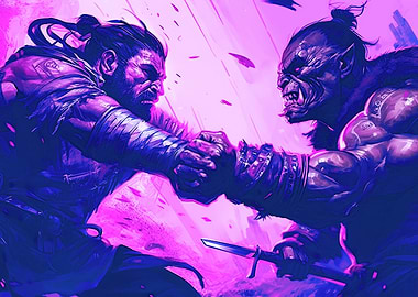 Orc vs Cyber Cyberpunk