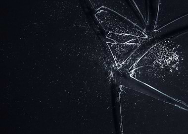 Glass black surface white