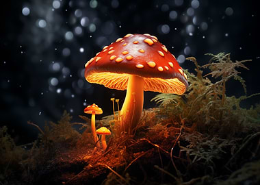 Red cap mushroom