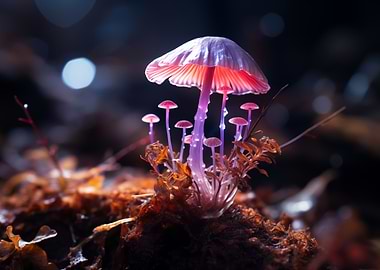 Purple mushrooms family