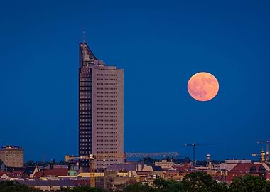 Moonrise in Leipzig