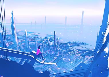 Aerial View Cyberpunk