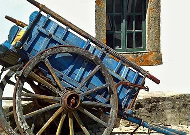 Historic wooden handcart