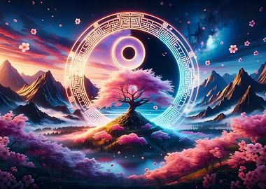 Yin and Yang Sakura Tree