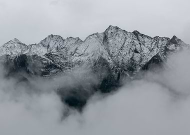 Foggy mountain landscape