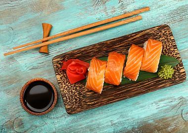 Set of Salmon Sushi Rolls