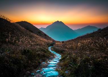 Beautiful hills at sunset