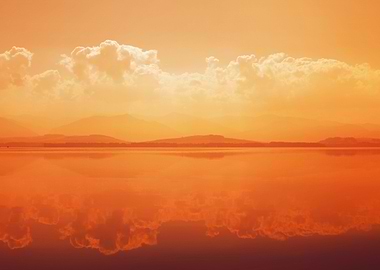 Sunset over Mountain Lake