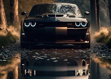 black dodge challenger