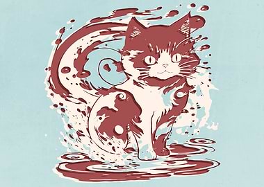 Abstract Splash Cats