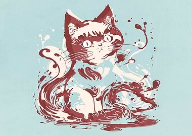 Abstract Splash Cats