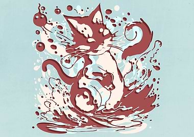 Abstract Splash Cats