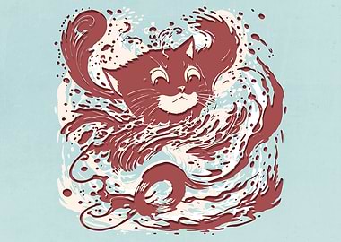 Abstract Splash Cats