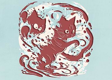Abstract Splash Cats