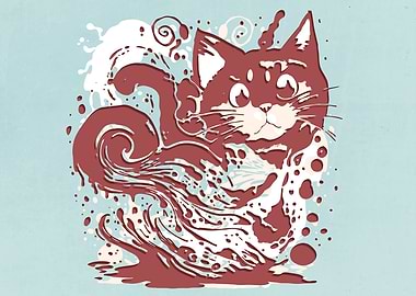 Abstract Splash Cats