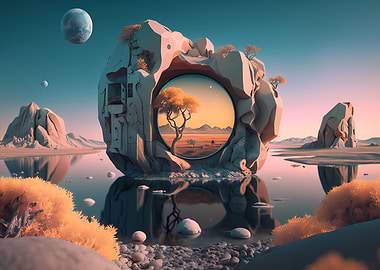 Surreal vibrant landscape