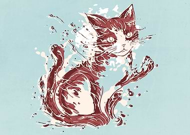 Abstract Splash Cats