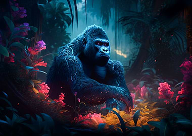 Gorilla in a forest