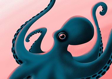 Vibrant Pink Octopus