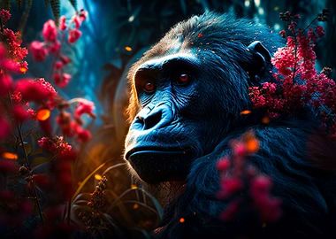 Gorilla in a forest